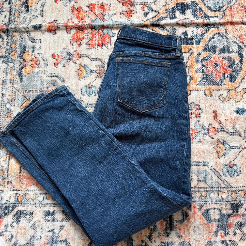 Abercrombie & Fitch Women's Straight Leg Jeans - Dark Blue Denim